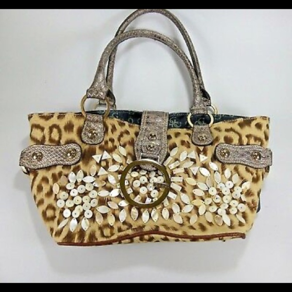 Leopard purse Mother of Pearl Rare Exotic by Guess